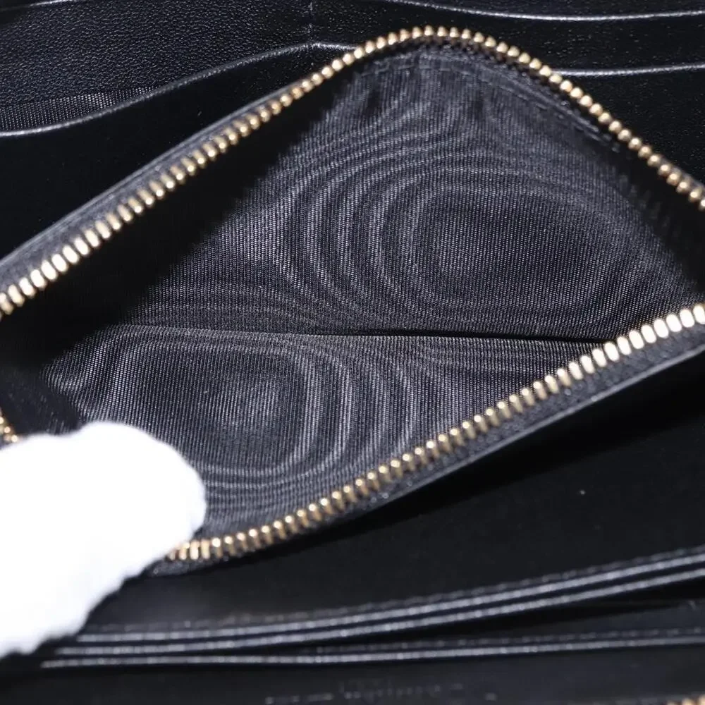 Dior Lambskin Leather Lady Dior Cannage Long Wallet Black